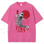 Unisex Tokyo Koi Printed Washed Tee
