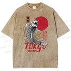 Unisex Tokyo Koi Printed Washed Tee