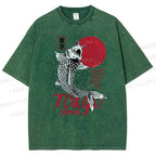 Unisex Tokyo Koi Printed Washed Tee