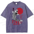 Unisex Tokyo Koi Printed Washed Tee