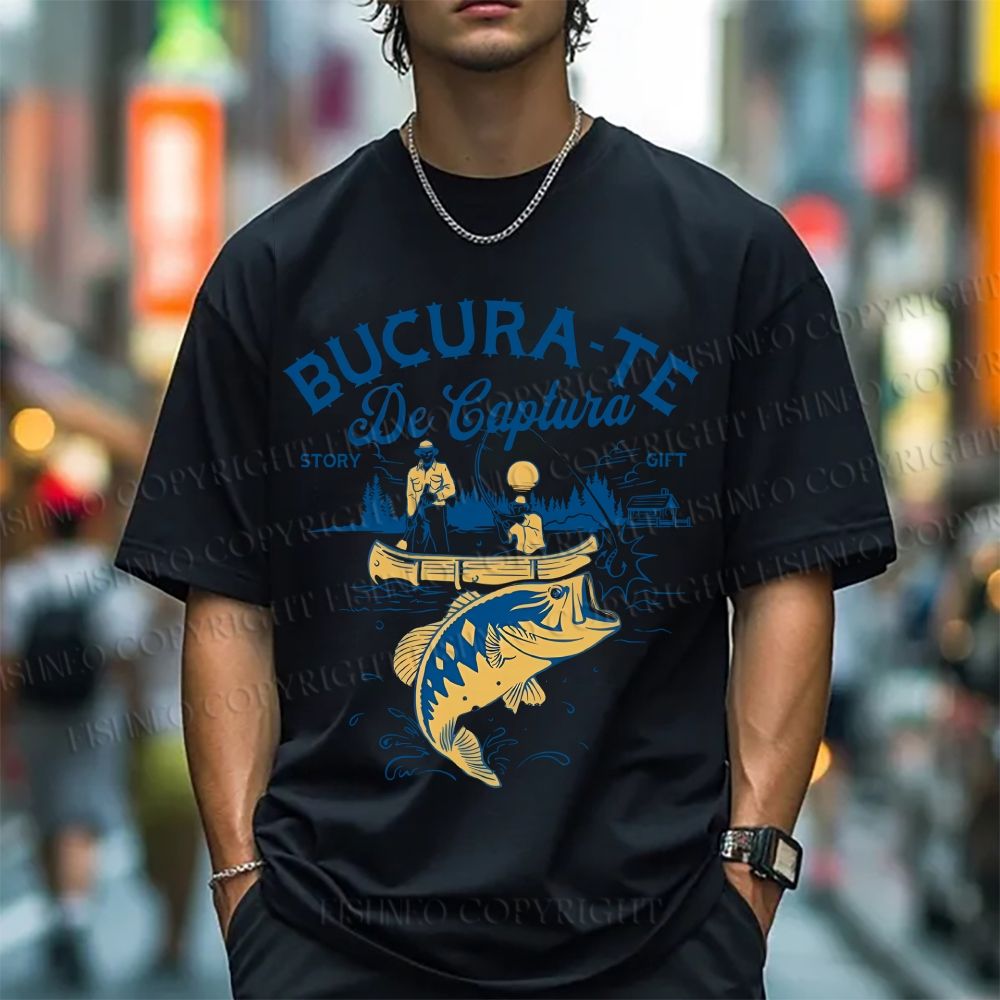 Unisex Vintage Bucura Fishing Classic Cotton T-shirt