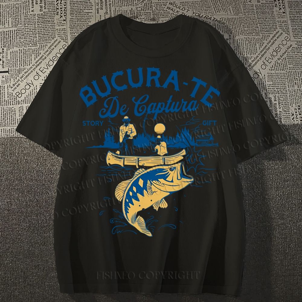 Unisex Vintage Bucura Fishing Classic Cotton T-shirt