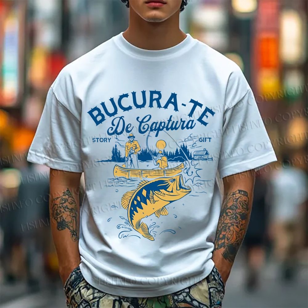 Unisex Vintage Bucura Fishing Classic Cotton T-shirt