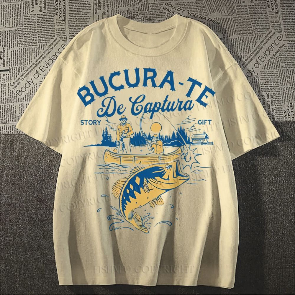 Unisex Vintage Bucura Fishing Classic Cotton T-shirt