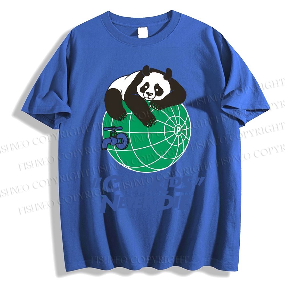 Unisex Panda Kool Kids Never Die Classic Cotton T-shirt