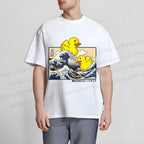 Unisex Japanese Art Wave Duck Classic Cotton T-shirt