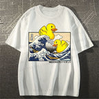 Unisex Japanese Art Wave Duck Classic Cotton T-shirt