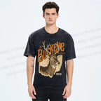 Unisex Vintage Deer Buckeye Printed Washed Tee