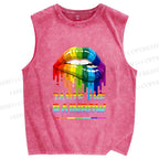 Unisex Pride Taste The Rainbow Printed Washed Tank Top