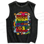 Unisex Pride Graffiti Printed Washed Tank Top