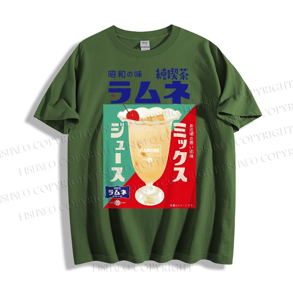 Unisex Japanese Drink Graffiti Classic Cotton T-shirt