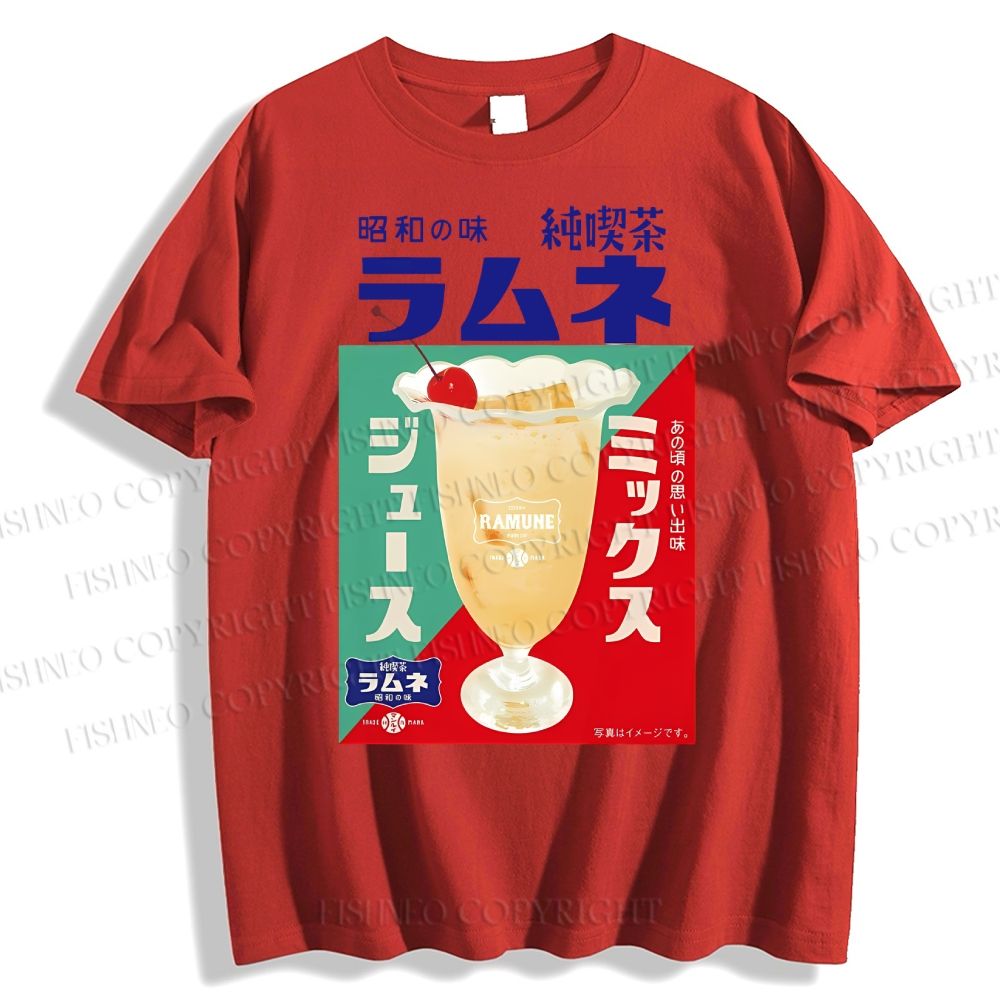 Unisex Japanese Drink Graffiti Classic Cotton T-shirt