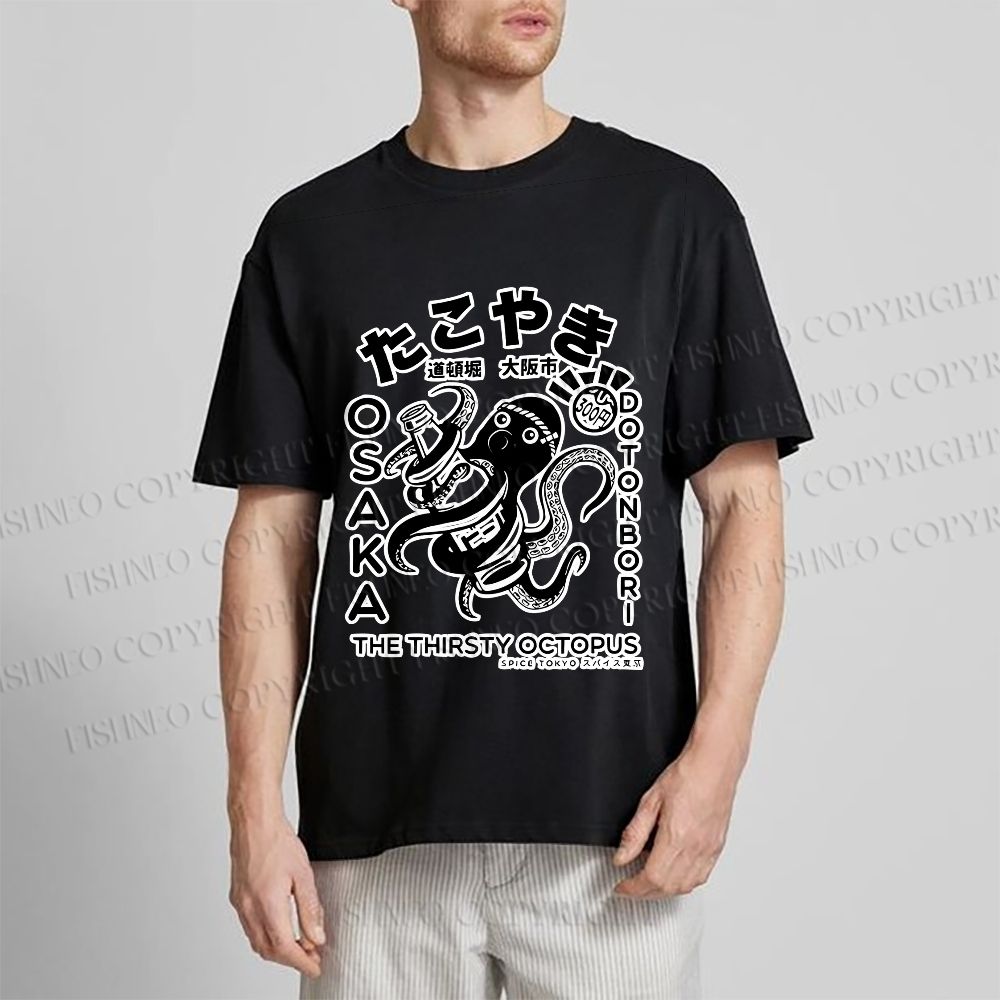 Unisex Osaka Thirsty Octopus Classic Cotton T-shirt