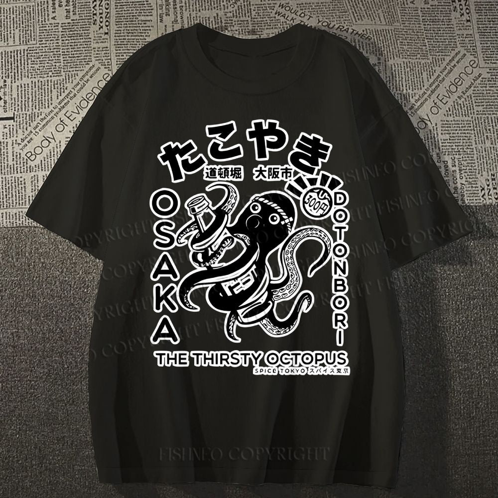 Unisex Osaka Thirsty Octopus Classic Cotton T-shirt