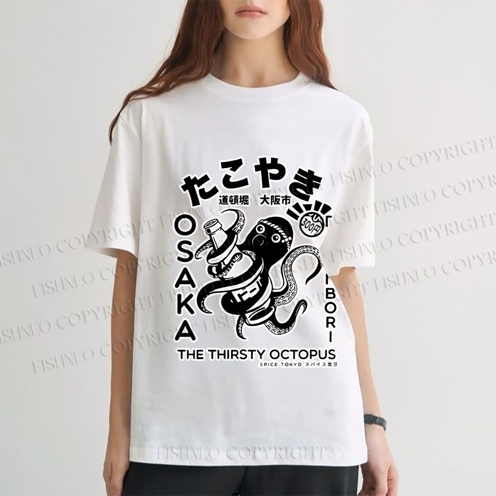 Unisex Osaka Thirsty Octopus Classic Cotton T-shirt