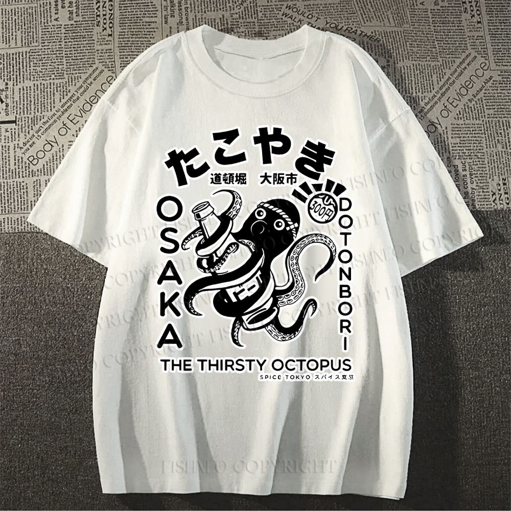 Unisex Osaka Thirsty Octopus Classic Cotton T-shirt