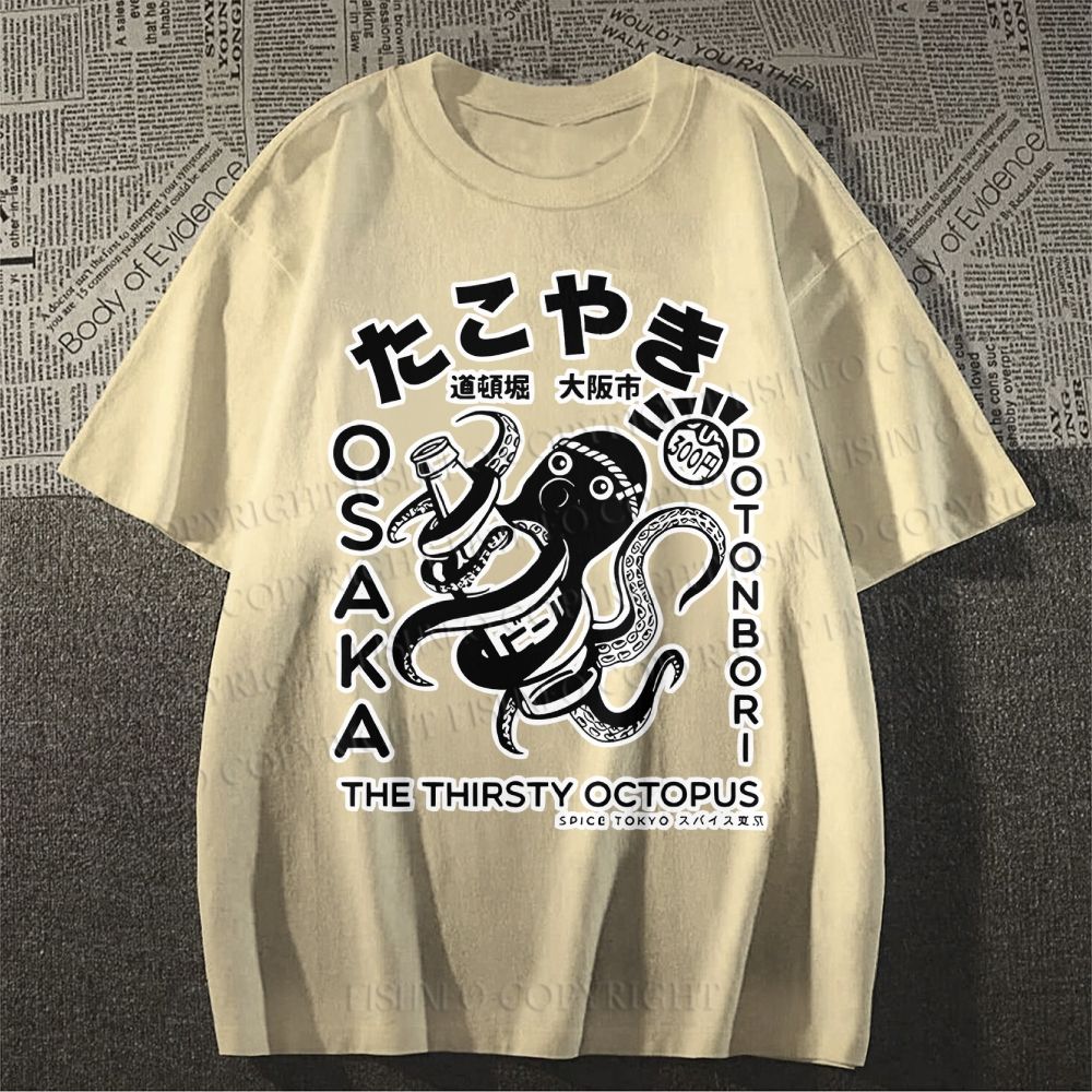 Unisex Osaka Thirsty Octopus Classic Cotton T-shirt