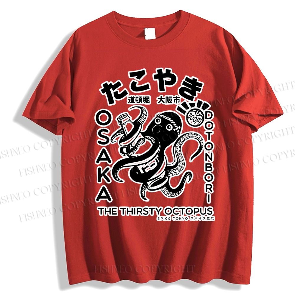 Unisex Osaka Thirsty Octopus Classic Cotton T-shirt