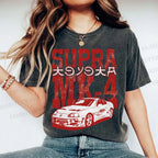 Unisex Japanese Car Printed Washed Tee