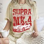 Unisex Japanese Car Printed Washed Tee