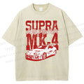 Unisex Japanese Car Printed Washed Tee