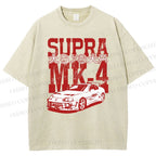 Unisex Japanese Car Printed Washed Tee
