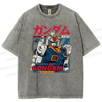 Unisex Gundam Printed Washed Tee
