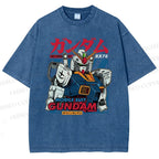 Unisex Gundam Printed Washed Tee