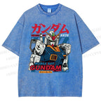 Unisex Gundam Printed Washed Tee