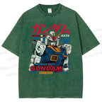 Unisex Gundam Printed Washed Tee