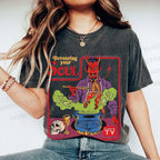 Unisex Vintage Graffiti Devouring Your Soul Cook Book Printed Washed Tee