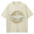 Unisex Vintage Fish Mega Lodon Printed Washed Tee
