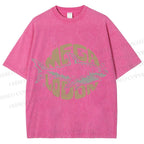 Unisex Vintage Fish Mega Lodon Printed Washed Tee