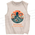 Unisex Octopus Ultimate Hugger Printed Washed Tank Top