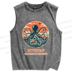 Unisex Octopus Ultimate Hugger Printed Washed Tank Top