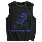 Unisex The Territory Occupied By Seagulls Printed Washed Tank Top