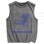 Unisex The Territory Occupied By Seagulls Printed Washed Tank Top