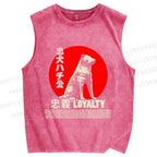 Unisex Dog Hachi Printed Washed Tank Top