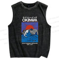 Unisex Okinawa Printed Washed Tank Top