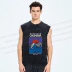 Unisex Okinawa Printed Washed Tank Top