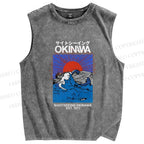 Unisex Okinawa Printed Washed Tank Top