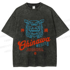 Unisex Japanese Okinawa Printed Washed Tee