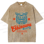 Unisex Japanese Okinawa Printed Washed Tee