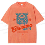 Unisex Japanese Okinawa Printed Washed Tee
