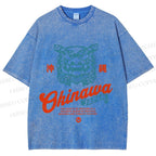 Unisex Japanese Okinawa Printed Washed Tee