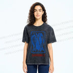 Unisex Vintage Style Sardines Fish Printed Washed Tee