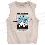 Unisex Fuji Mount Printed Washed Tank Top