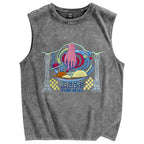 Unisex MAJETENE Printed Washed Tank Top