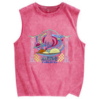 Unisex MAJETENE Printed Washed Tank Top