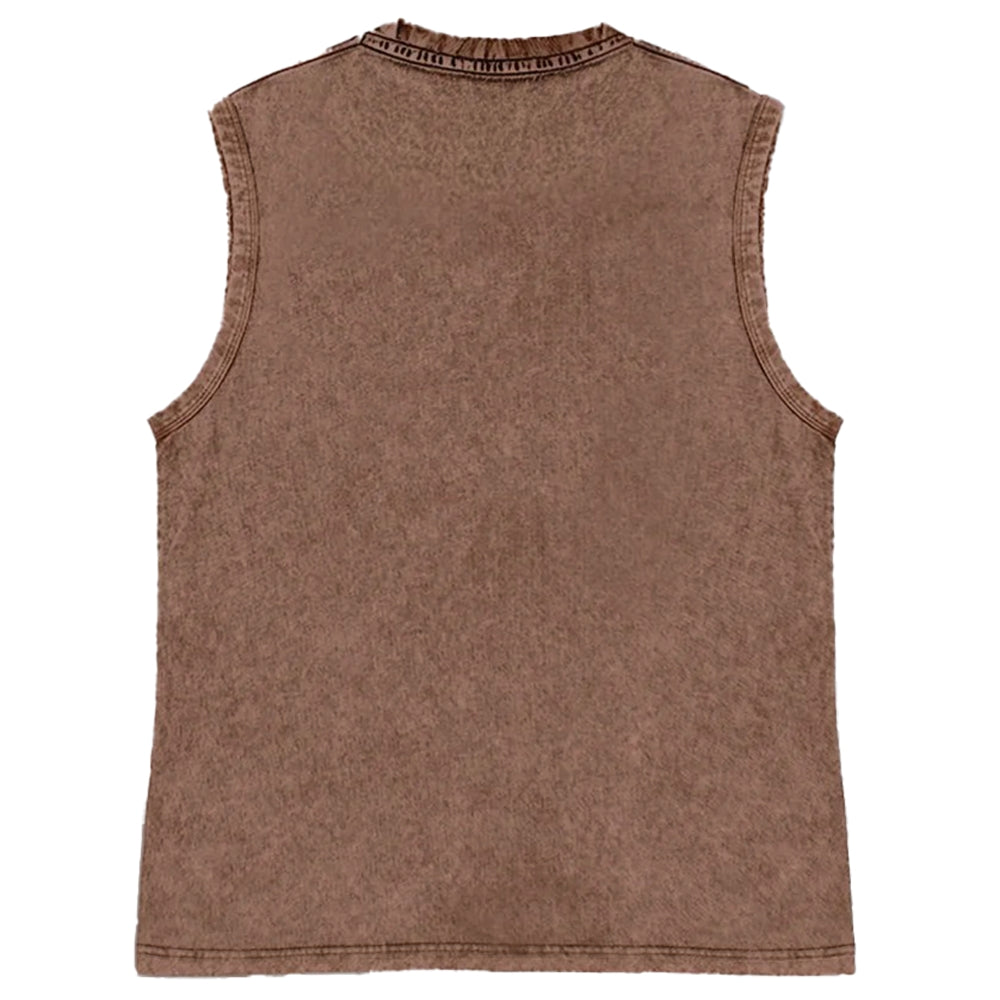 Unisex MAJETENE Printed Washed Tank Top